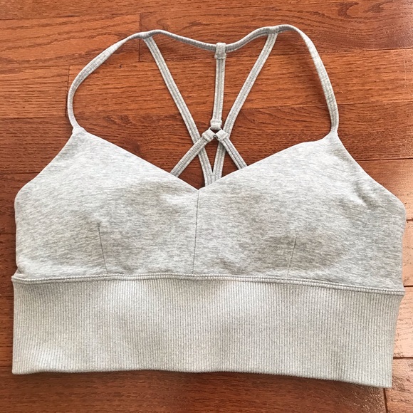 Alo Yoga Alosoft Lavish Bra in Heather Grey Sz S - Picture 3 of 6